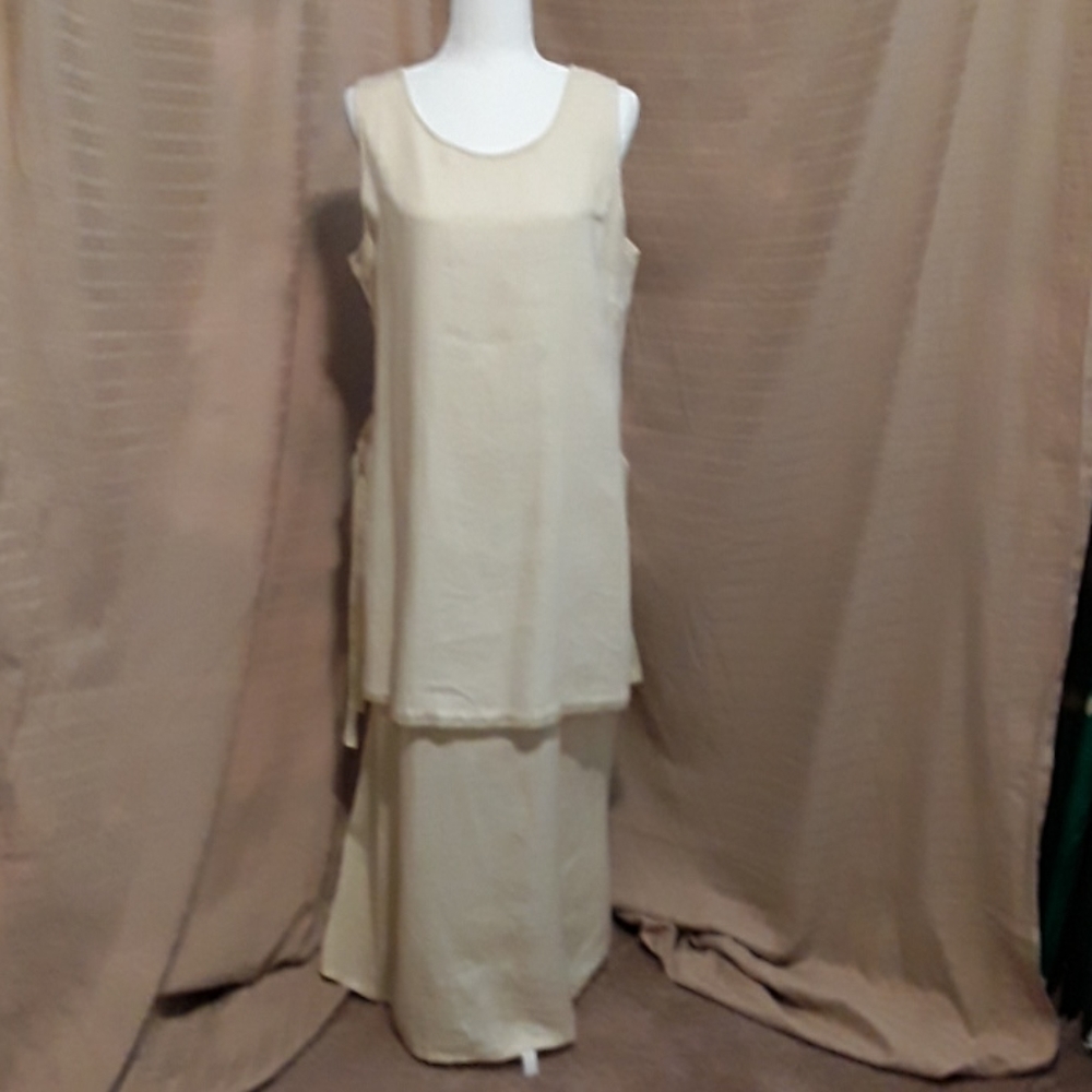 COPY - Linen and ribbon apron dress.